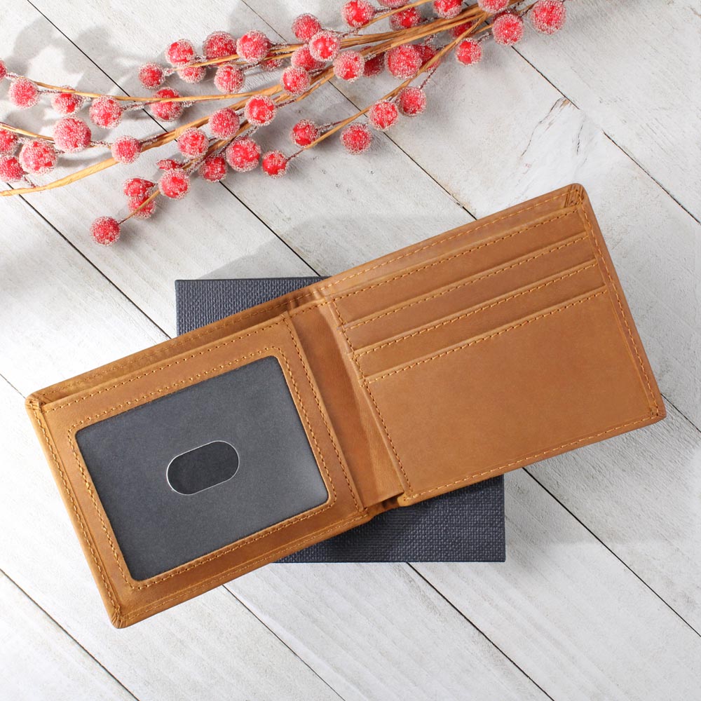 Graphic Leather Wallet For Dad - In Your Arms