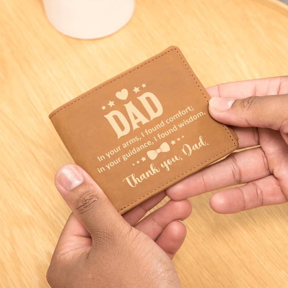 Graphic Leather Wallet For Dad - In Your Arms