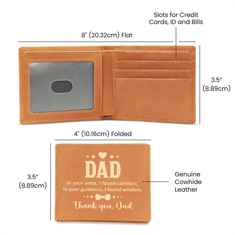 Graphic Leather Wallet For Dad - In Your Arms