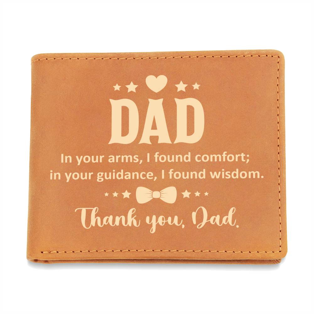 Graphic Leather Wallet For Dad - In Your Arms