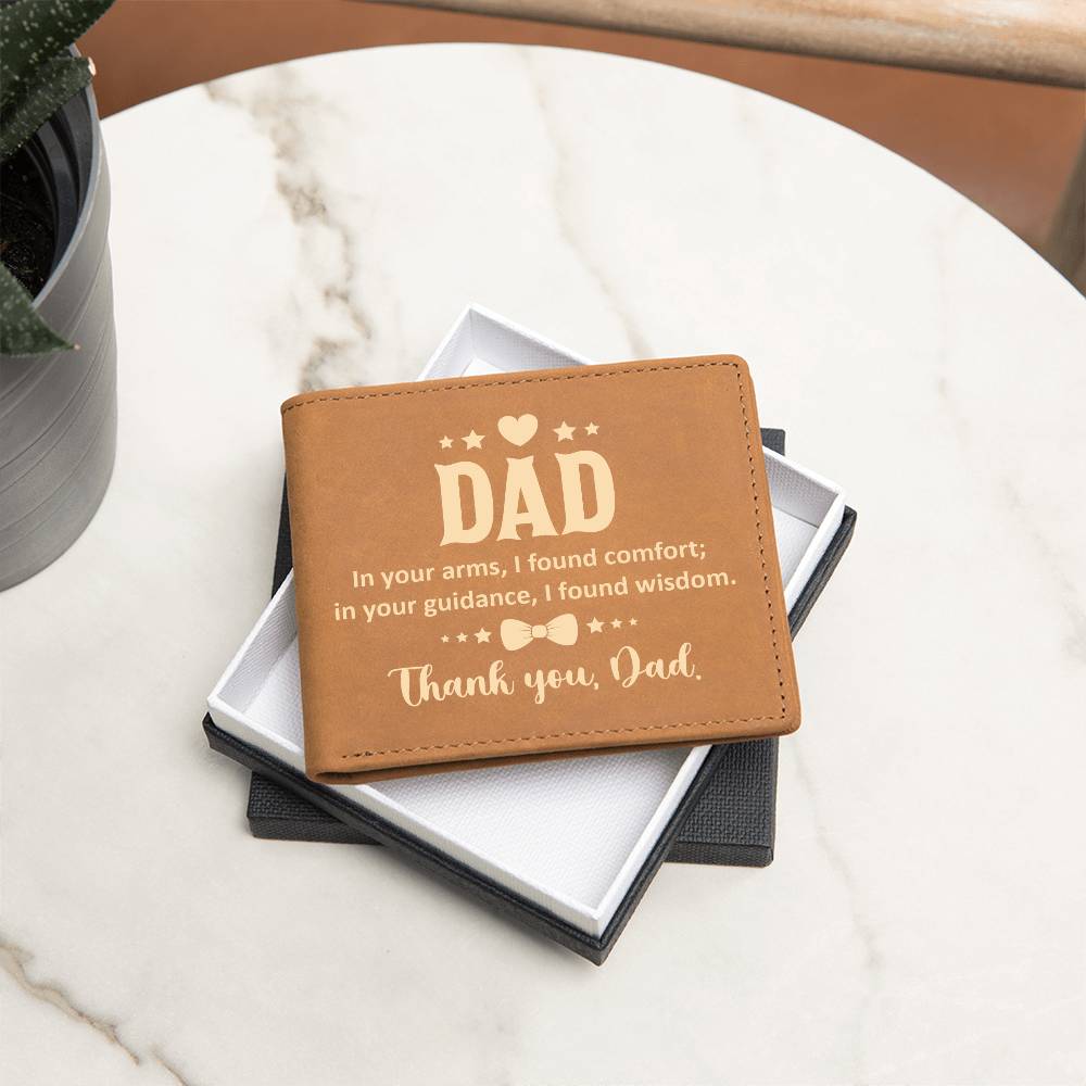 Graphic Leather Wallet For Dad - In Your Arms