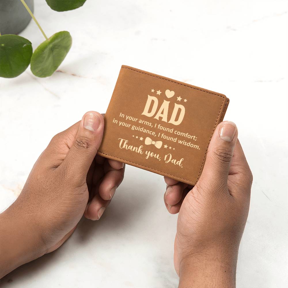 Graphic Leather Wallet For Dad - In Your Arms