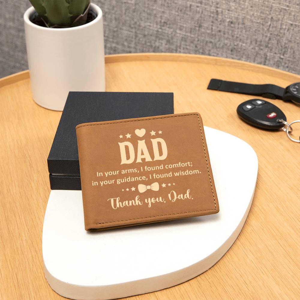 Graphic Leather Wallet For Dad - In Your Arms