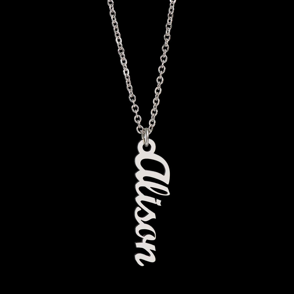 Vertical Name Necklace - No Message Card
