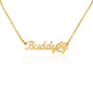 Name Paw Print Necklace - No Message Card
