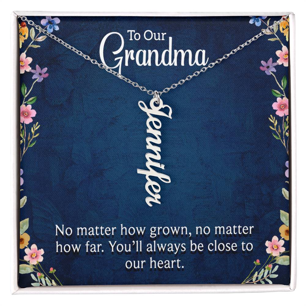 Personalized Vertical Multi Name Necklace -To Our Grandma