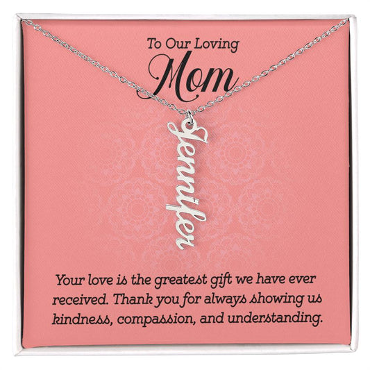 Personalized Vertical Multi Name Necklace - To Our Loving Mom