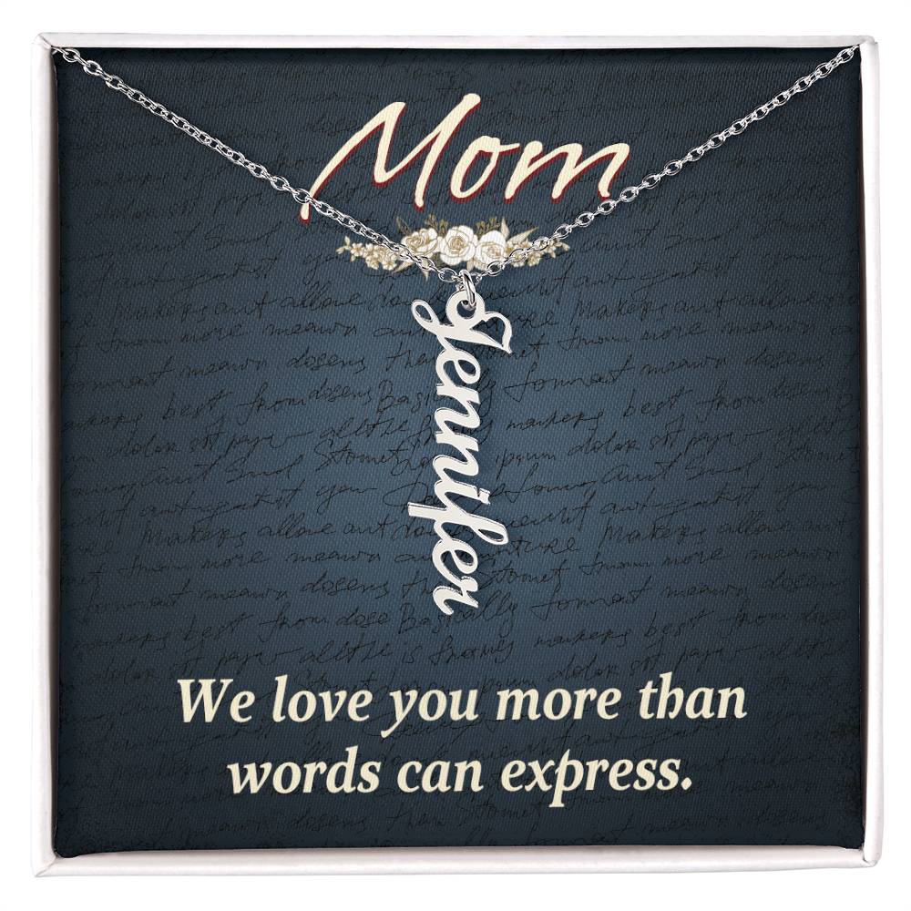 Personalized Vertical Multi Name Necklace - Mom We Love You