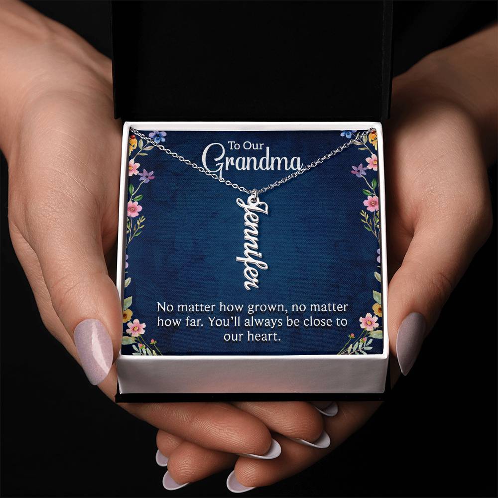 Personalized Vertical Multi Name Necklace -To Our Grandma
