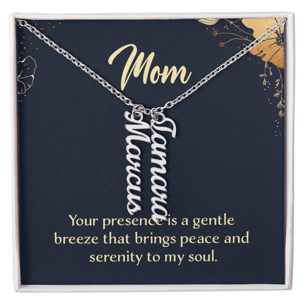 Personalized Vertical Multi Name Necklace - To Mom