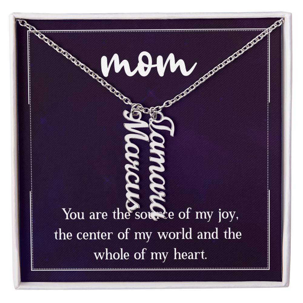 Personalized Vertical Multi Name Necklace - To Our Mom