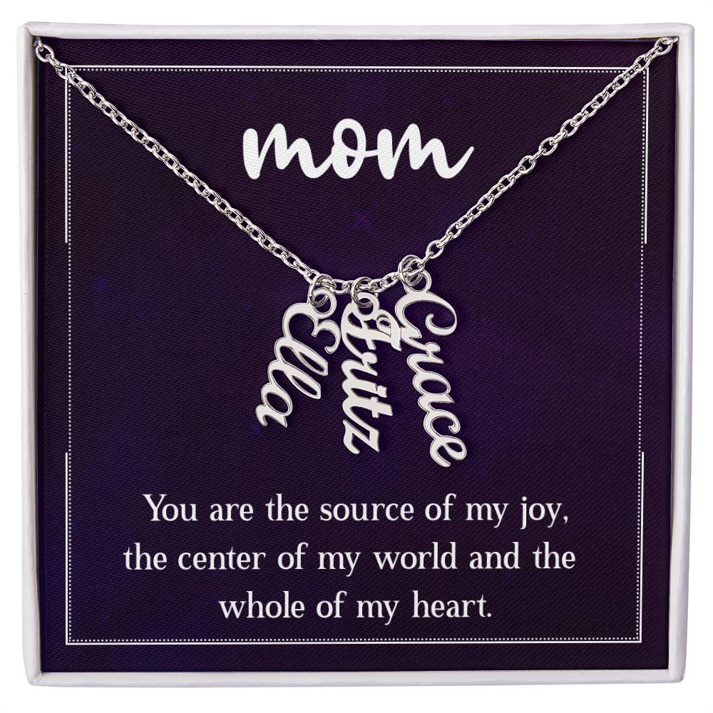 Personalized Vertical Multi Name Necklace - To Our Mom