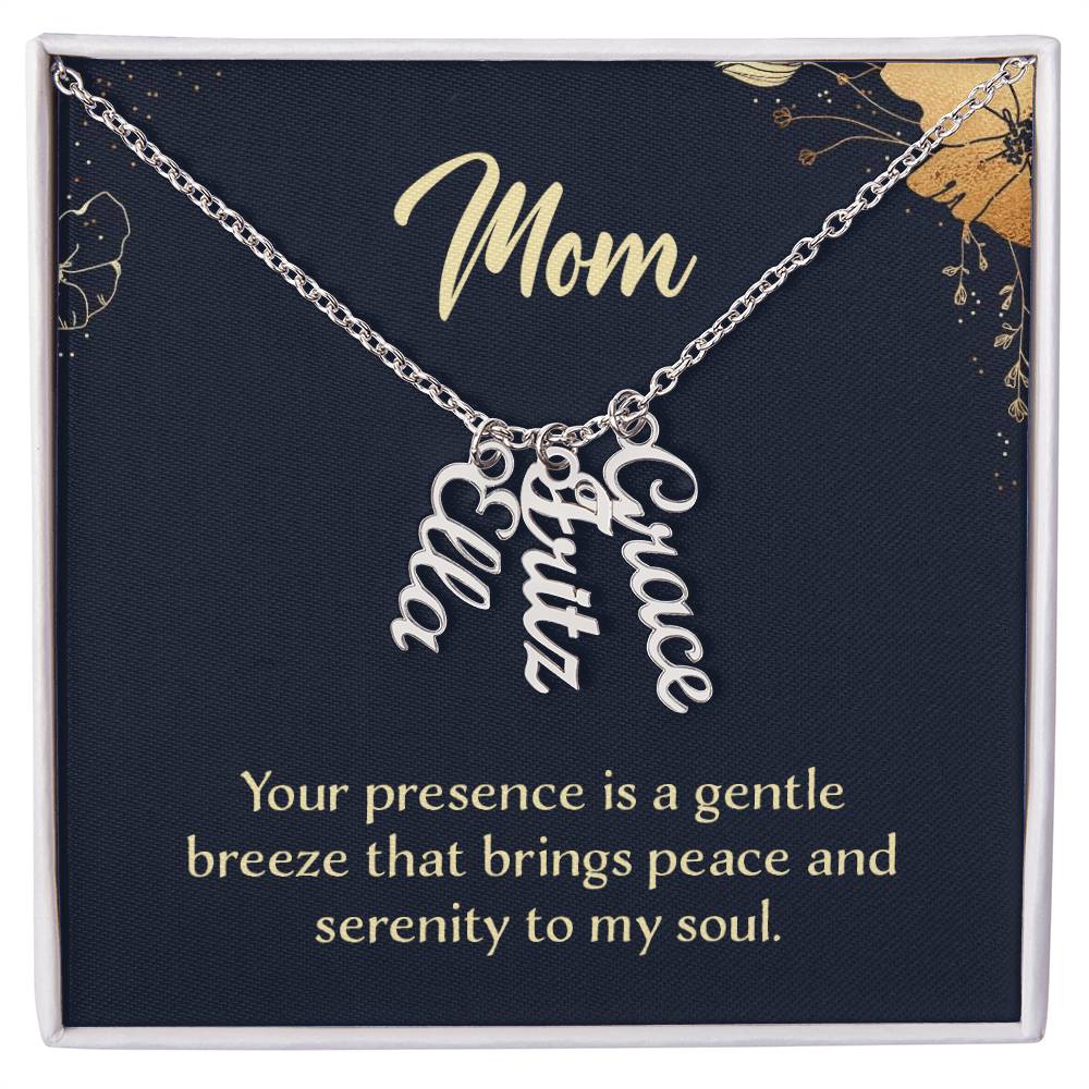 Personalized Vertical Multi Name Necklace - To Mom
