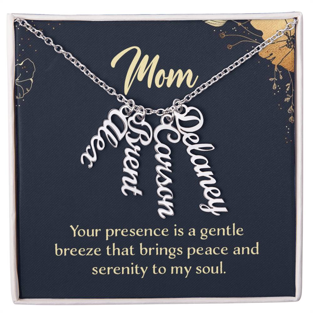Personalized Vertical Multi Name Necklace - To Mom