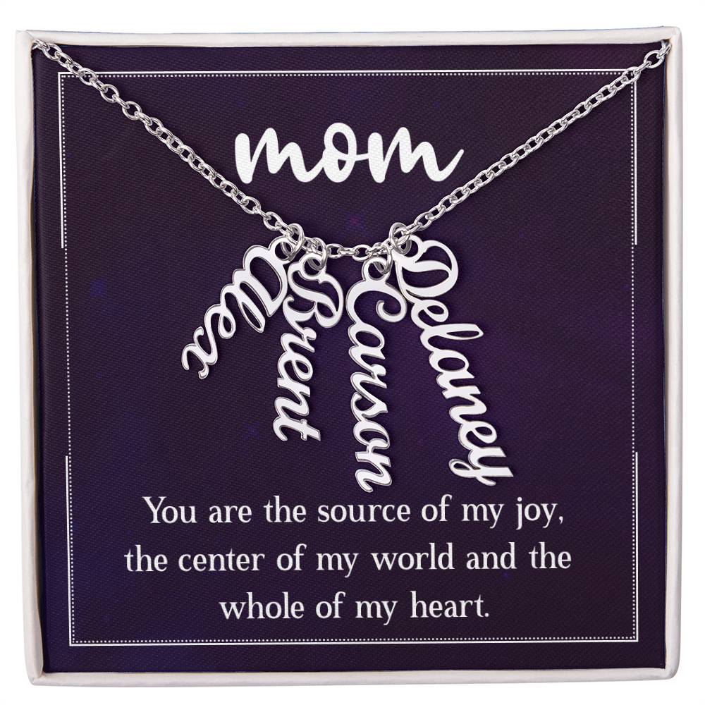 Personalized Vertical Multi Name Necklace - To Our Mom