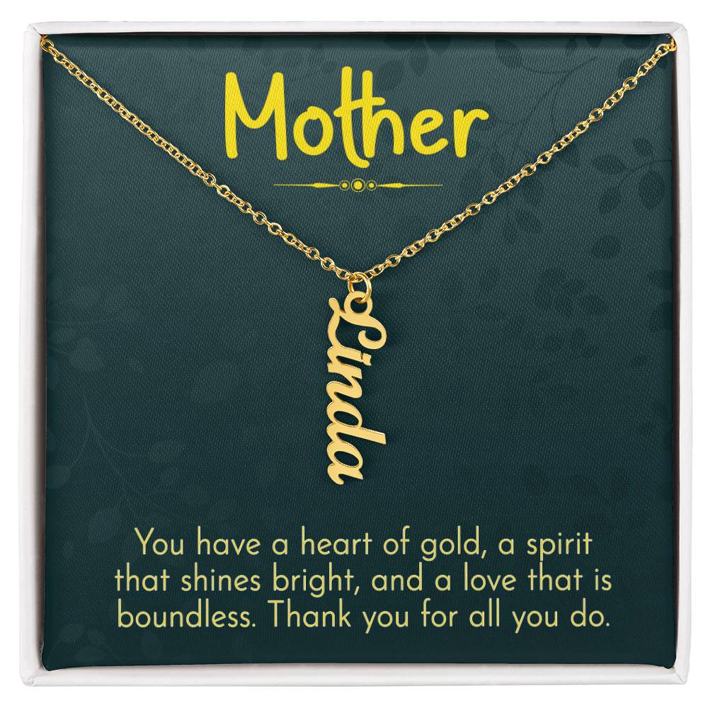 Personalized Vertical Multi Name Necklace - Mother, Thank You For All You Do