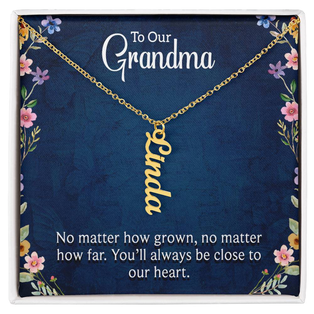 Personalized Vertical Multi Name Necklace -To Our Grandma