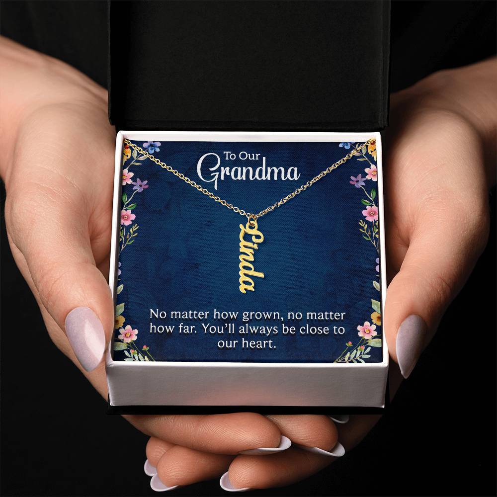 Personalized Vertical Multi Name Necklace -To Our Grandma