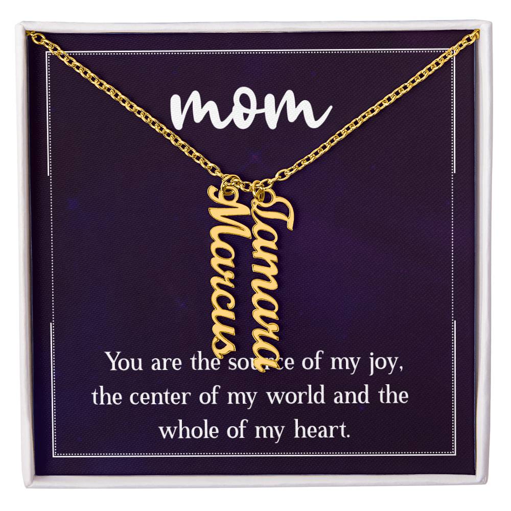 Personalized Vertical Multi Name Necklace - To Our Mom