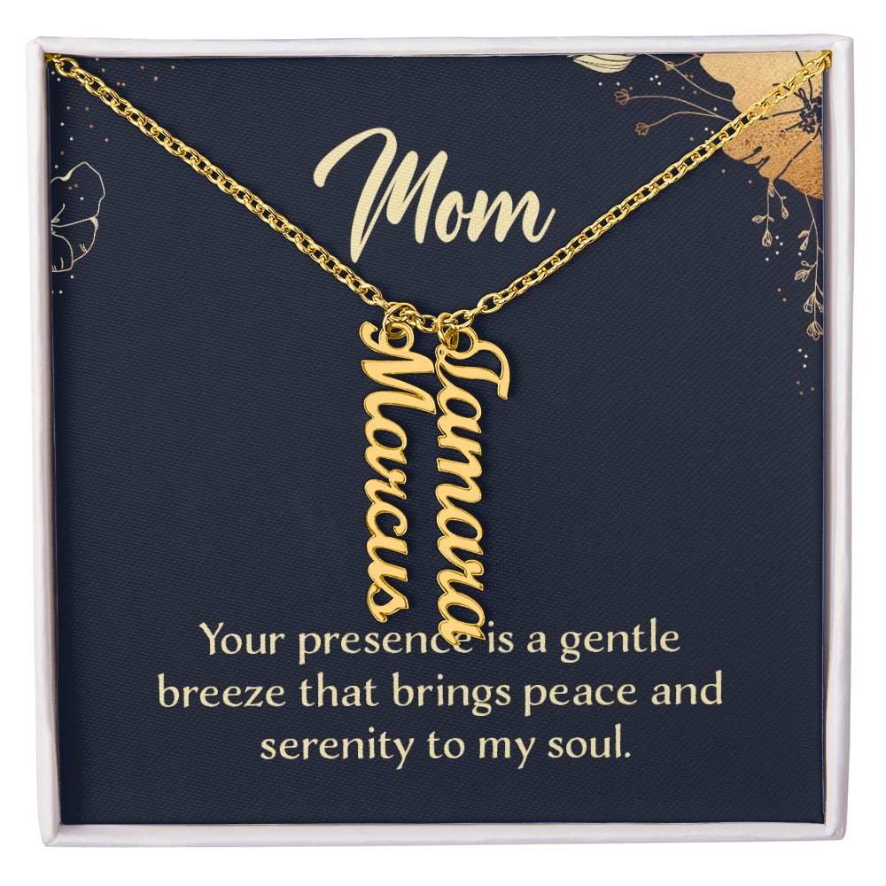 Personalized Vertical Multi Name Necklace - To Mom