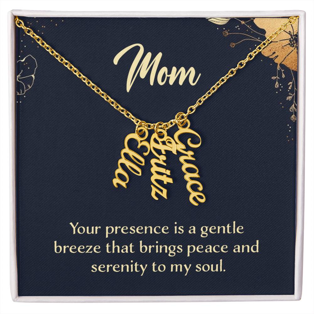 Personalized Vertical Multi Name Necklace - To Mom