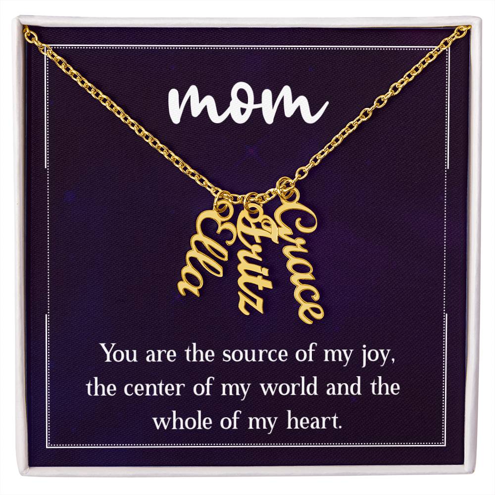 Personalized Vertical Multi Name Necklace - To Our Mom