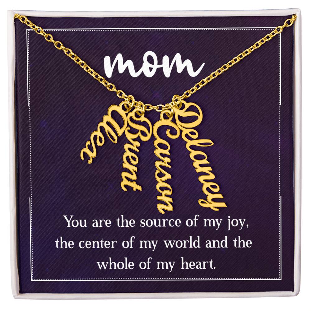 Personalized Vertical Multi Name Necklace - To Our Mom