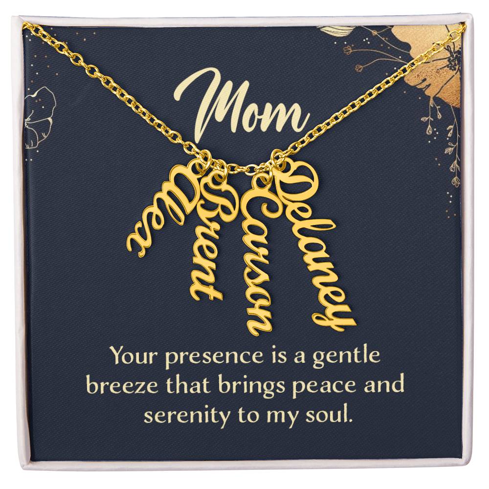 Personalized Vertical Multi Name Necklace - To Mom
