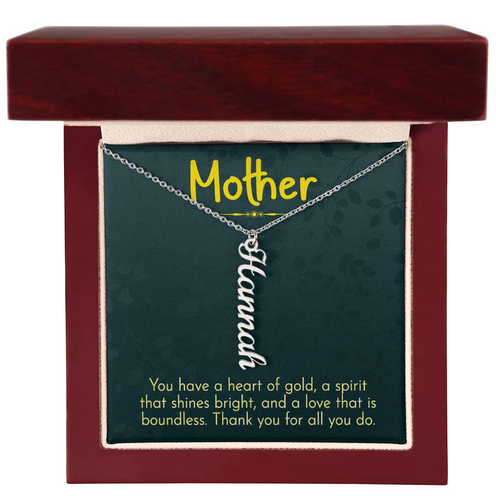 Personalized Vertical Multi Name Necklace - Mother, Thank You For All You Do
