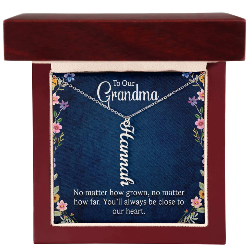 Personalized Vertical Multi Name Necklace -To Our Grandma
