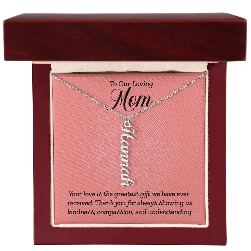 Personalized Vertical Multi Name Necklace - To Our Loving Mom