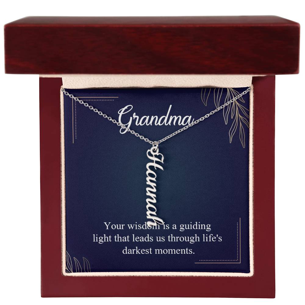 Personalized Vertical Multi Name Necklace - To Grandma