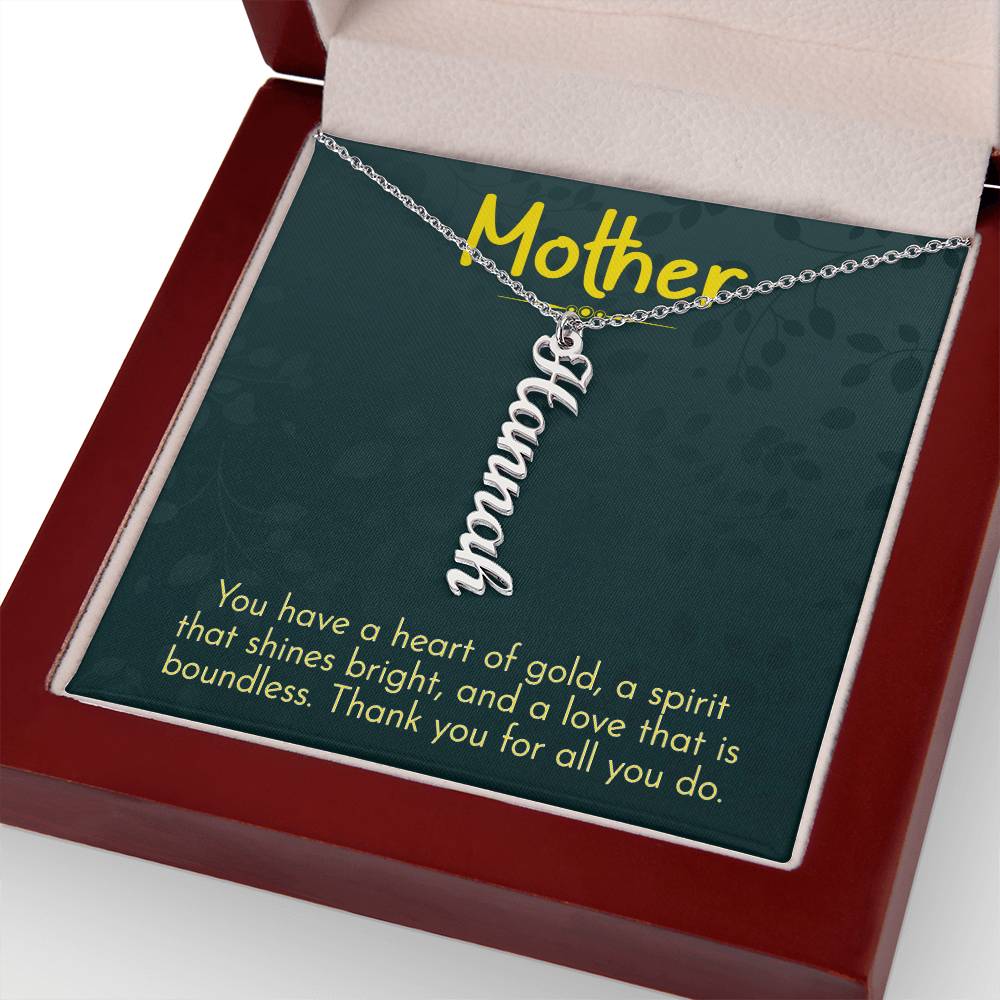 Personalized Vertical Multi Name Necklace - Mother, Thank You For All You Do
