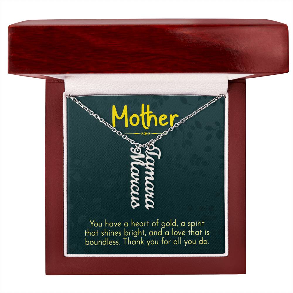 Personalized Vertical Multi Name Necklace - Mother, Thank You For All You Do