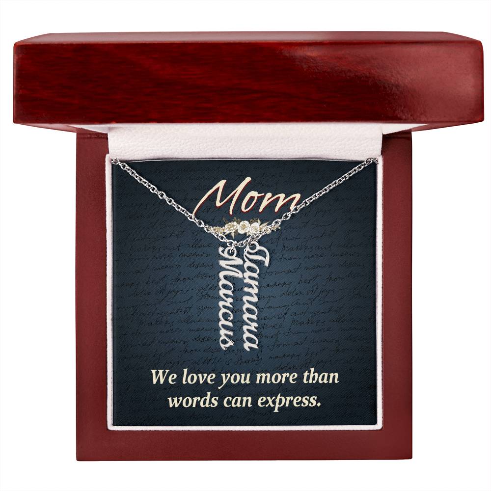 Personalized Vertical Multi Name Necklace - Mom We Love You