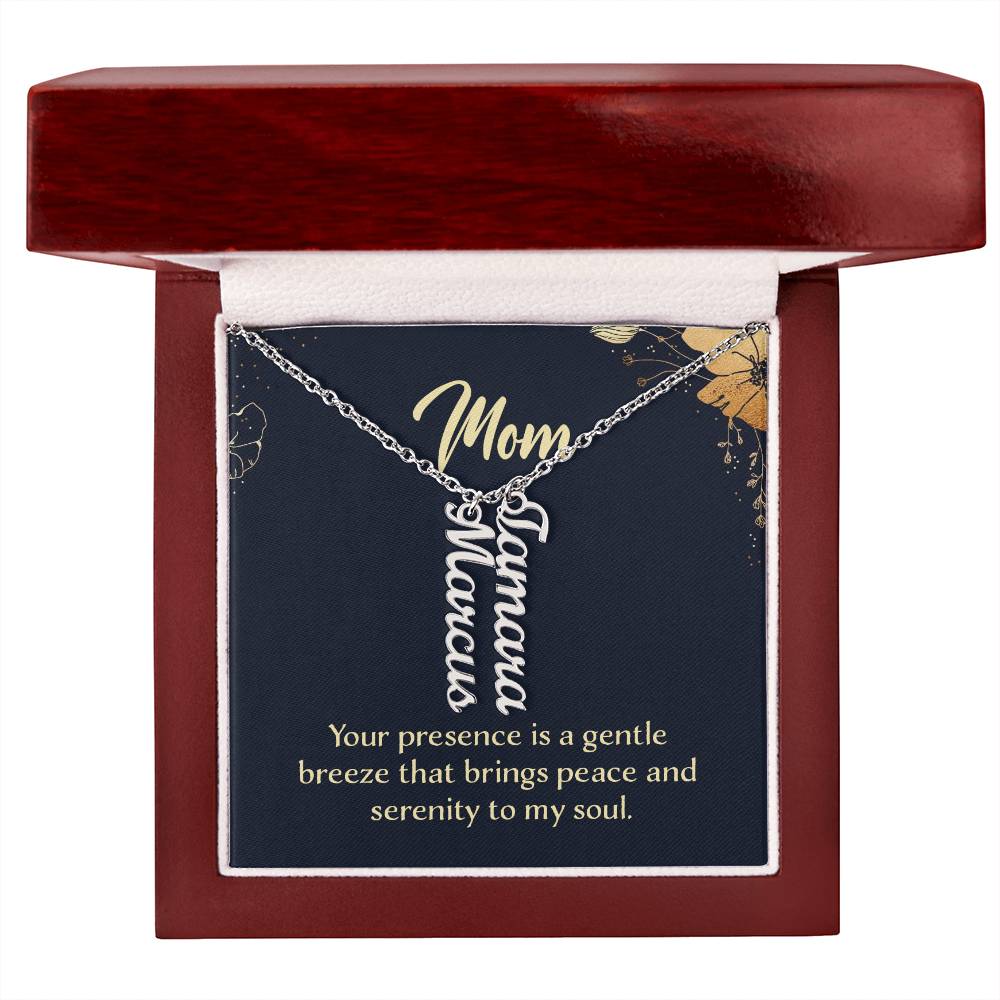 Personalized Vertical Multi Name Necklace - To Mom