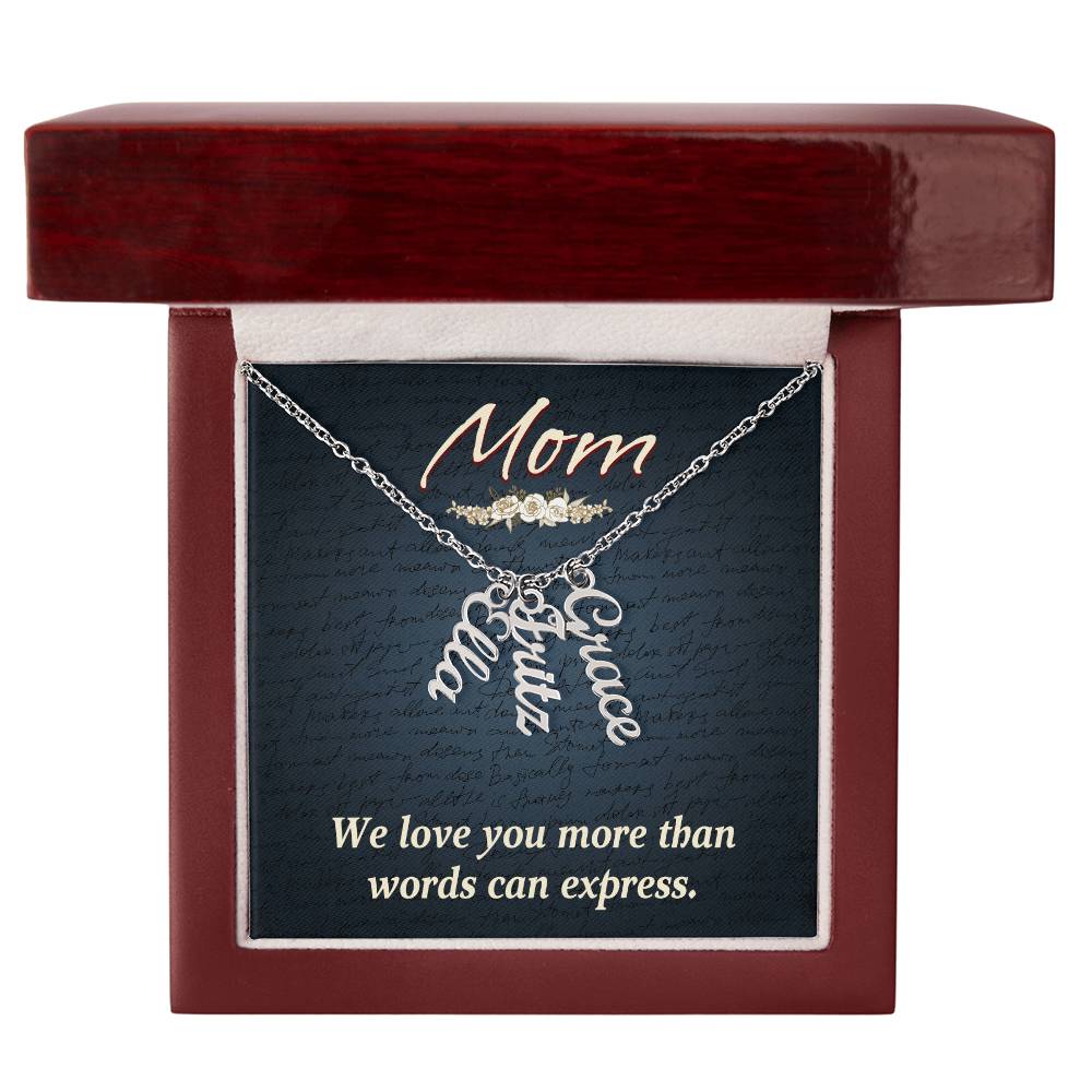 Personalized Vertical Multi Name Necklace - Mom We Love You