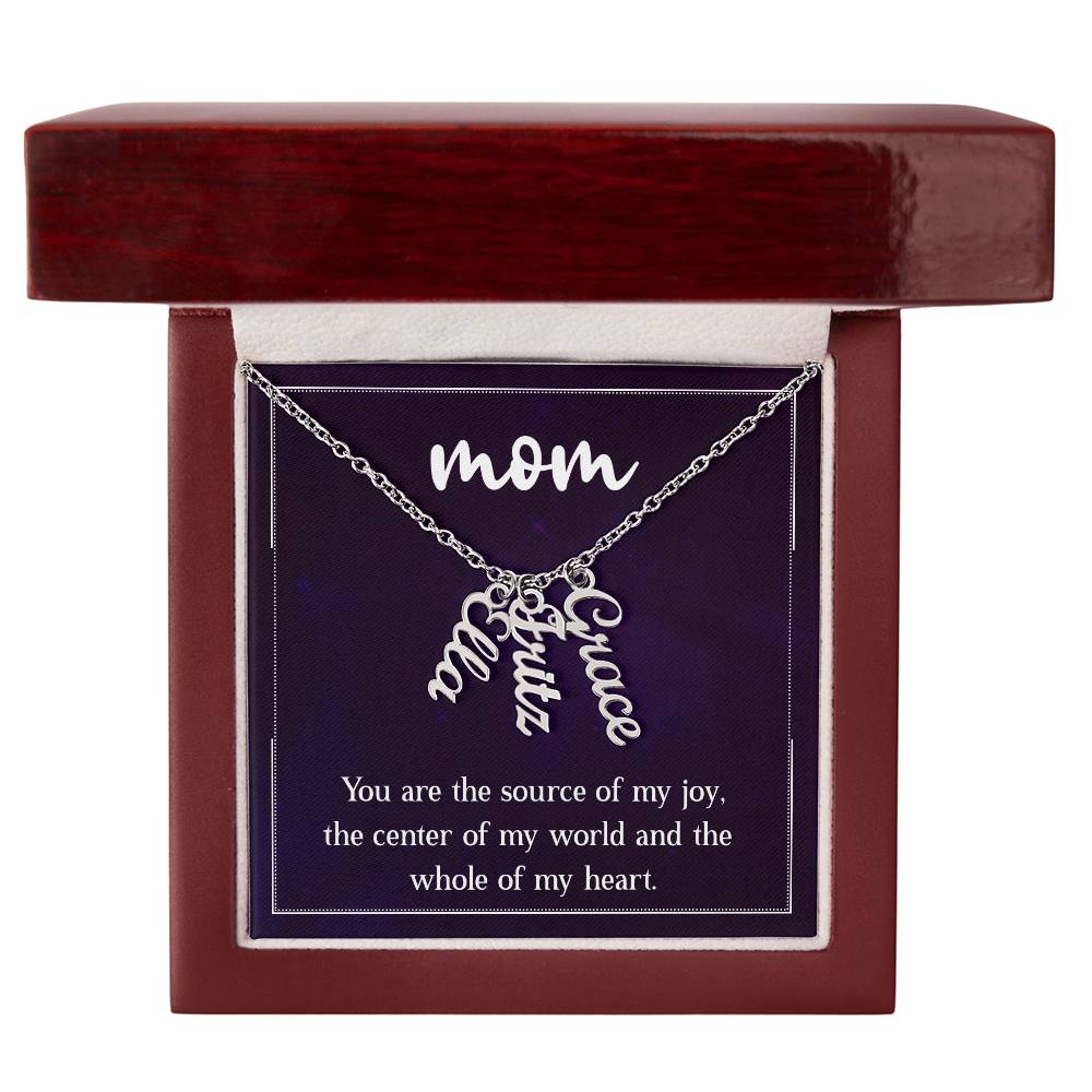 Personalized Vertical Multi Name Necklace - To Our Mom