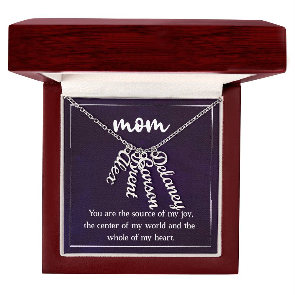 Personalized Vertical Multi Name Necklace - To Our Mom