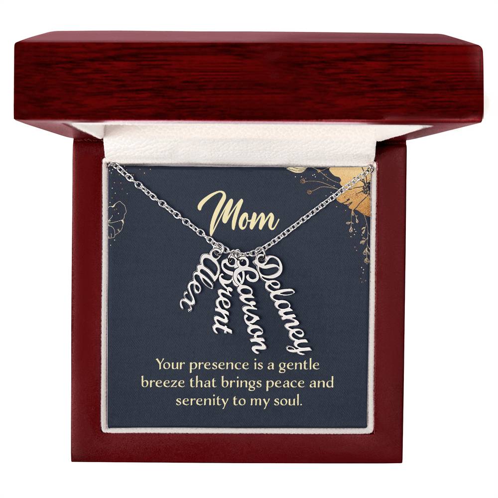 Personalized Vertical Multi Name Necklace - To Mom