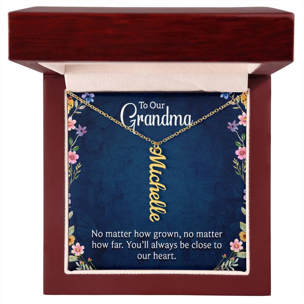 Personalized Vertical Multi Name Necklace -To Our Grandma