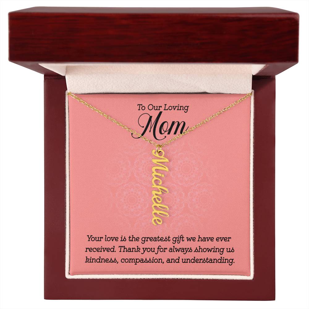 Personalized Vertical Multi Name Necklace - To Our Loving Mom