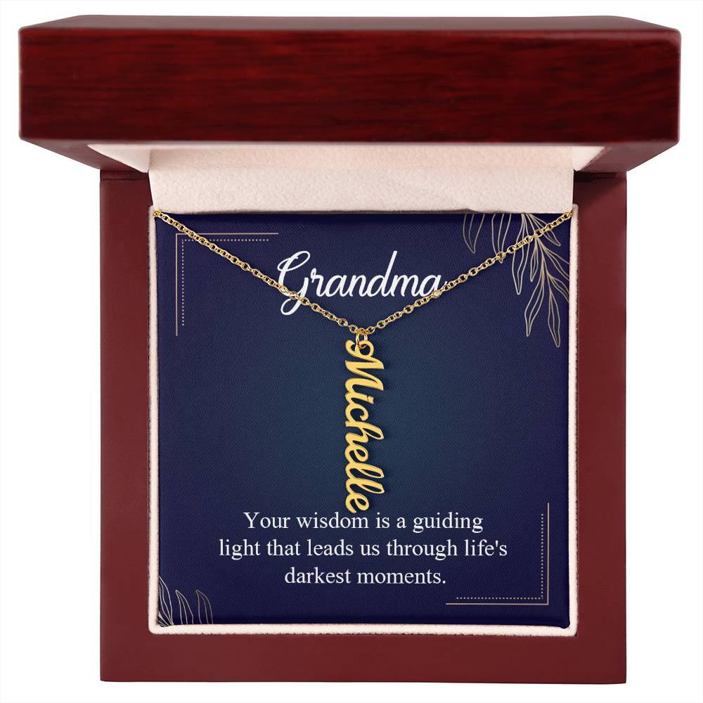 Personalized Vertical Multi Name Necklace - To Grandma