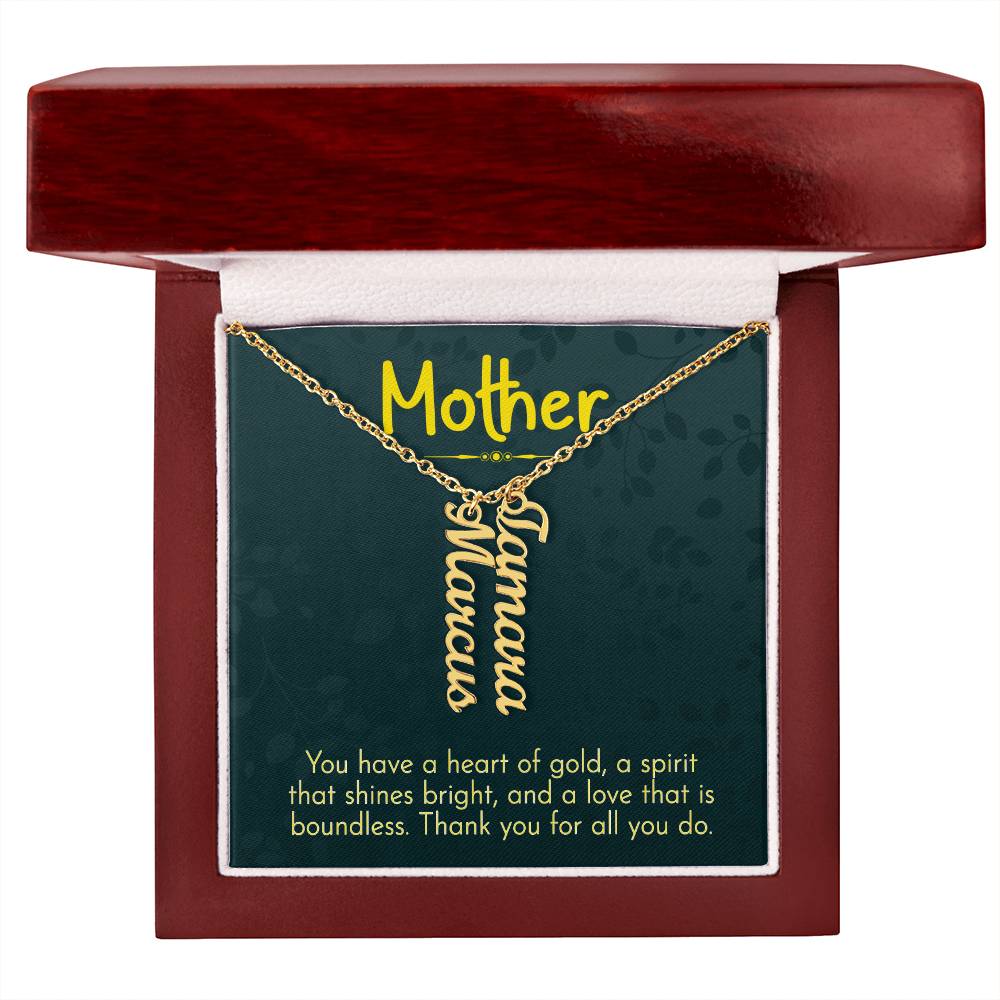 Personalized Vertical Multi Name Necklace - Mother, Thank You For All You Do