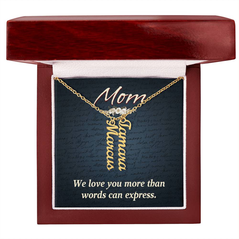 Personalized Vertical Multi Name Necklace - Mom We Love You