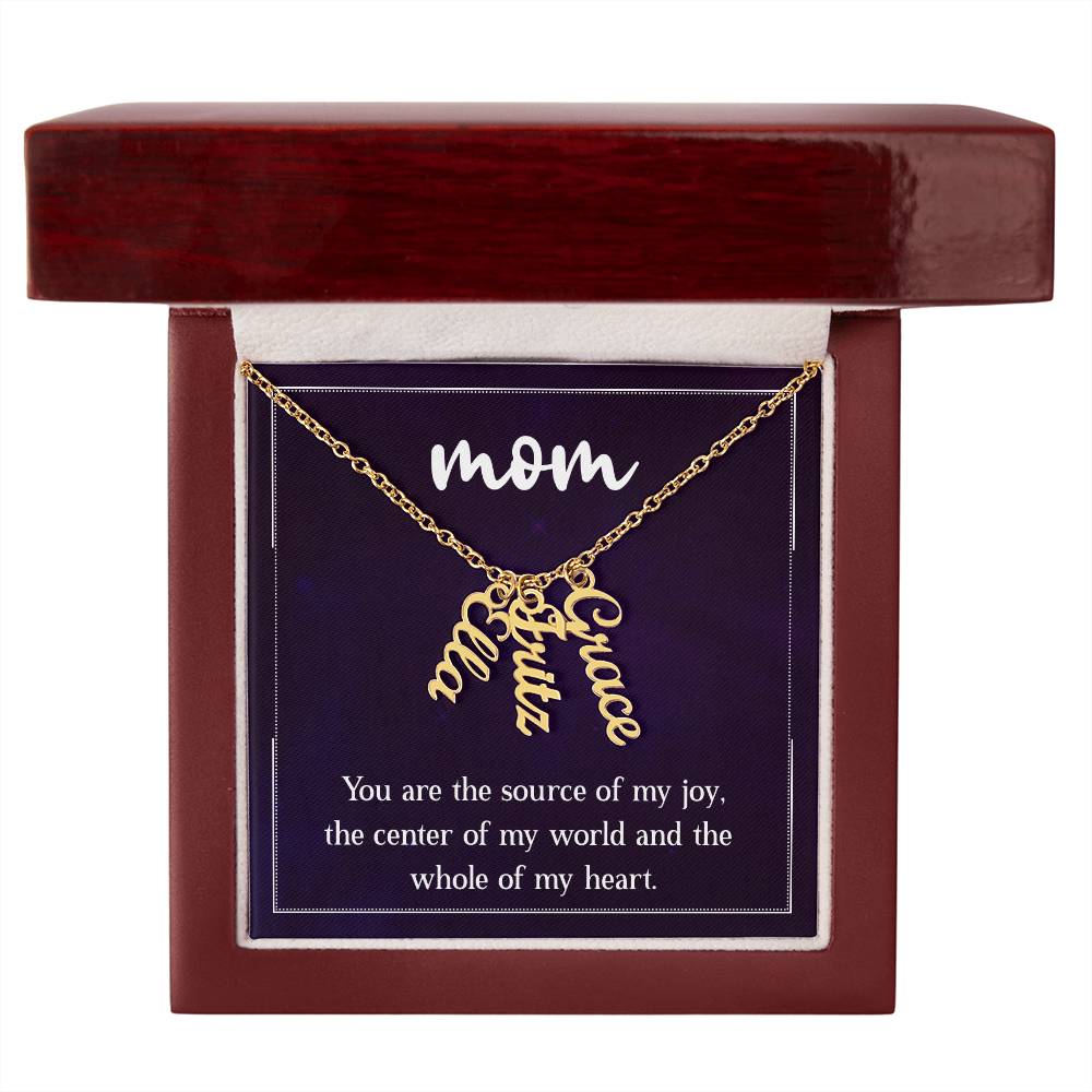 Personalized Vertical Multi Name Necklace - To Our Mom