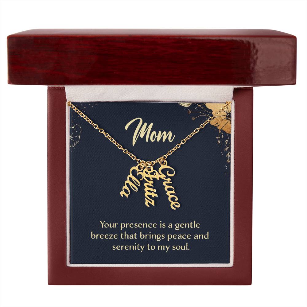 Personalized Vertical Multi Name Necklace - To Mom