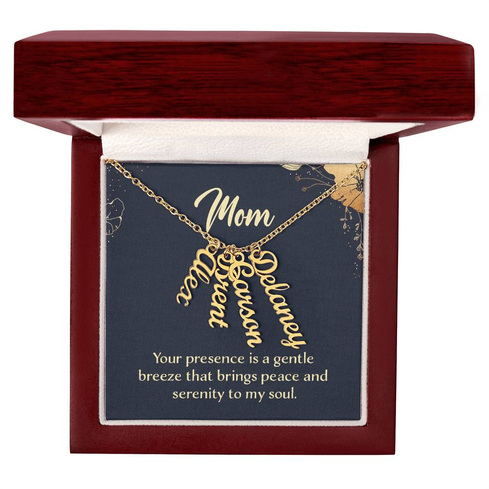 Personalized Vertical Multi Name Necklace - To Mom