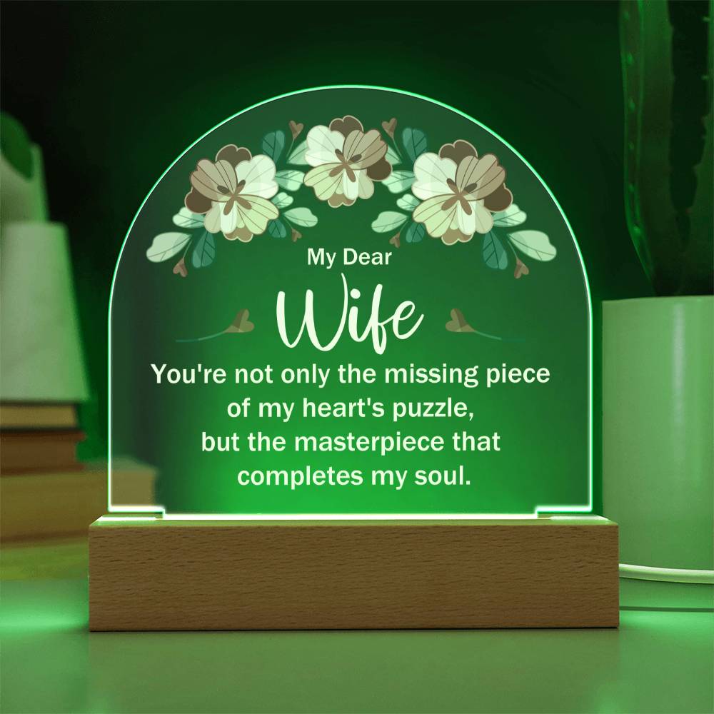 Domed Acrylic Plaque - My Dear Wife