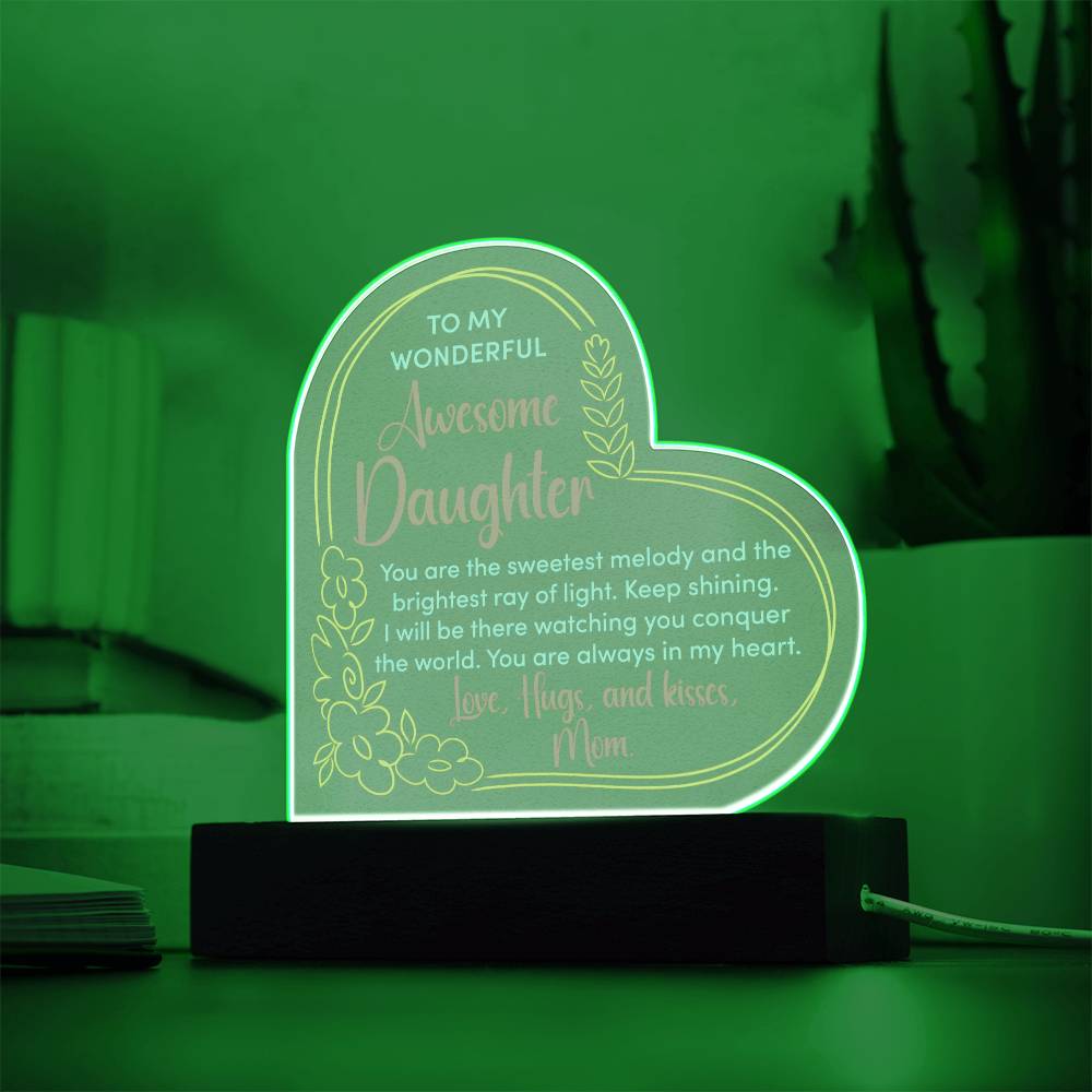 Acrylic Heart Plaque - To My Wonderful Daughter